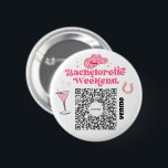 Chapa Redonda De 5 Cm Bachelorette Venmo Código QR Comprar A La Novia Un<br><div class="desc">¡Asegúrate de que la novia no tenga que pagar por una sola bebida con el gran botón de código QR de la Bachelorette Party Venmo! ¡Compra uno para toda la fiesta de la soltera! Simplemente agrega tu propia imagen de código de Venmo, PayPal o Cash App QR. ¡Todos en el...</div>