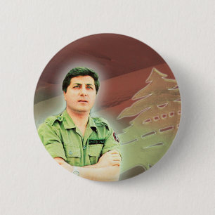 Chapa Redonda De 5 Cm Bachir Gemayel Presidente libanés