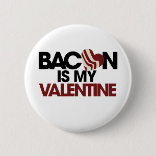 Chapa Redonda De 5 Cm Bacon es mi San Valentín