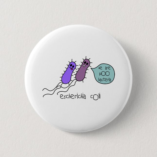 Chapa Redonda De 5 Cm Bacterias de Poo (Anverso)