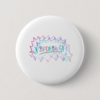Chapa Redonda De 5 Cm Badabing | Doodle de borrado mínimo de secado a ma
