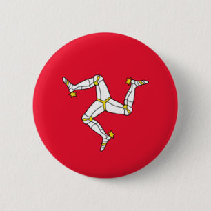 Chapa Redonda De 5 Cm Badge - Bandera, Isla de Man