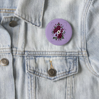 Chapa Redonda De 5 Cm Badge - Bouquet de Violettes