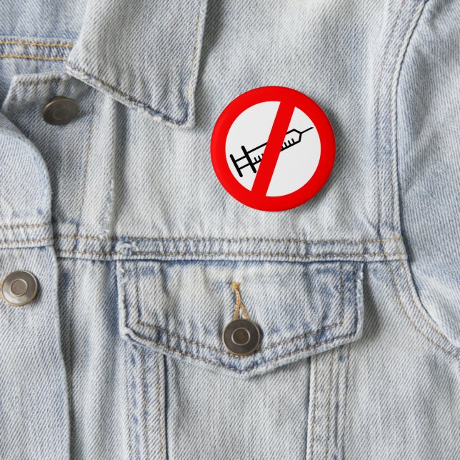 Chapa Redonda De 5 Cm Badge/Bouton Anti Vax (In situ)