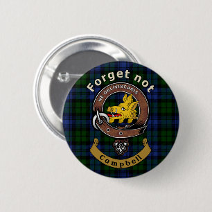 Chapa Redonda De 5 Cm Badge Campbell Clan y Tartán