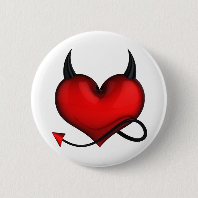Chapa Redonda De 5 Cm Badge devil heart (Anverso)