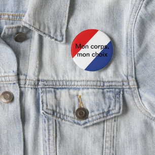 Chapa Redonda De 5 Cm Badge mon corps mon choix