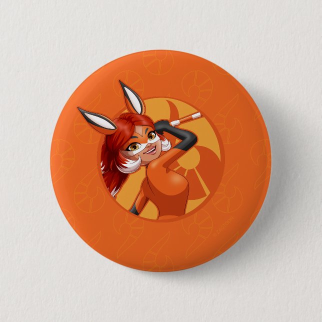 Chapa Redonda De 5 Cm Badge Naranja Rena Rouge (Anverso)