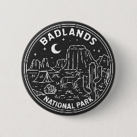Badlands National Park Landscape Monoline 