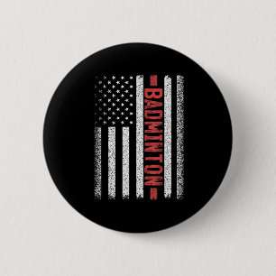 Chapa Redonda De 5 Cm Bádminton Bandera Americana 4 De Julio Juega Bádmi