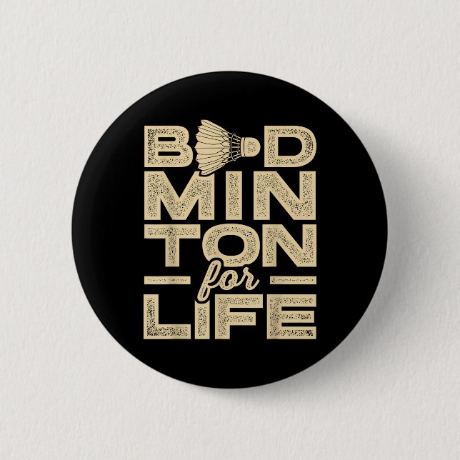 Chapa Redonda De 5 Cm Badminton For Life Badminton Player Shuttle Cross (Anverso)