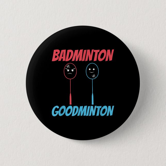 Chapa Redonda De 5 Cm Badminton Goodminton Racket Meme  (Anverso)