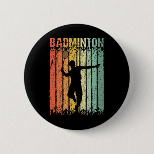 Chapa Redonda De 5 Cm Badminton Retro Vintage Shuttle