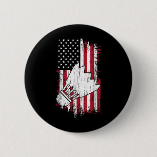 Chapa Redonda De 5 Cm Bádminton - Tees de bádminton de la bandera estado