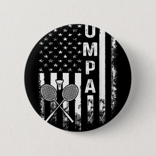 Chapa Redonda De 5 Cm Bádminton Umpa Bandera Americana Vintage Navidad X
