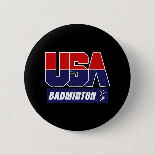 Chapa Redonda De 5 Cm Badminton Usa (Anverso)