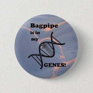 Chapa Redonda De 5 Cm Bagpipe está en mis genes