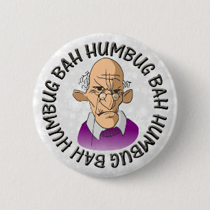Chapa Redonda De 5 Cm Bah Humbug Old Man