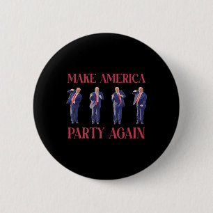 Chapa Redonda De 5 Cm Bailando Trump Divertido