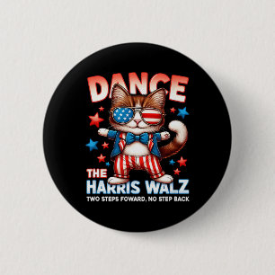 Chapa Redonda De 5 Cm Bailar con los Harris Wheimer Divertidas gatos dam