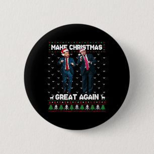 Chapa Redonda De 5 Cm Bailar Con Trump Santa Y Dj Vance Hacer Que Los Na