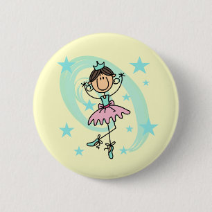 Chapa Redonda De 5 Cm Bailarina - Camisetas y regalos marrones
