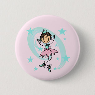 Chapa Redonda De 5 Cm Bailarina - Camisetas y regalos marrones