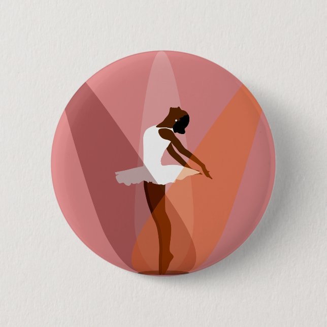 Chapa Redonda De 5 Cm bailarina de ballet negra (Anverso)