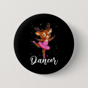 Chapa Redonda De 5 Cm Bailarina de ballet Reno Bailarinas de Navidad Pjs