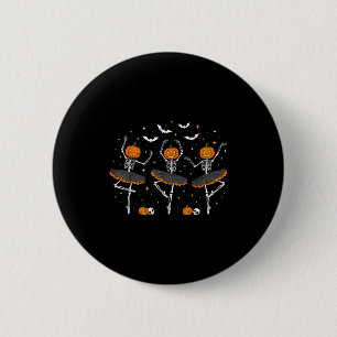Chapa Redonda De 5 Cm Bailarinas de ballet de esqueleto de calabaza Hal