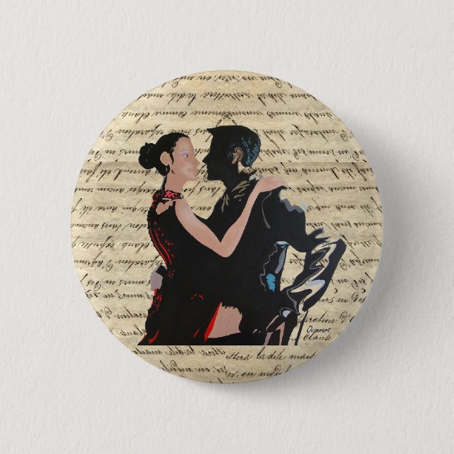 Chapa Redonda De 5 Cm Bailarinas de tango (Anverso)