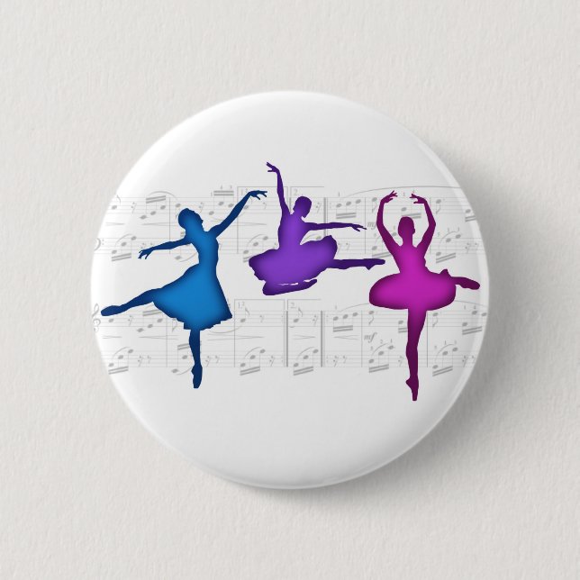 Chapa Redonda De 5 Cm Bailarinas del día del ballet (Anverso)