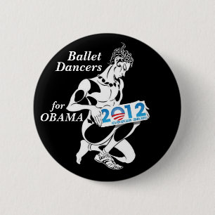 Chapa Redonda De 5 Cm Bailarines de ballet para Obama 2012