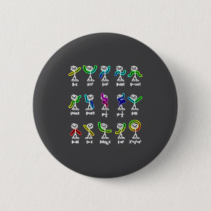 Chapa Redonda De 5 Cm Baile de álgebra Figuras divertidas de gráficos Ma
