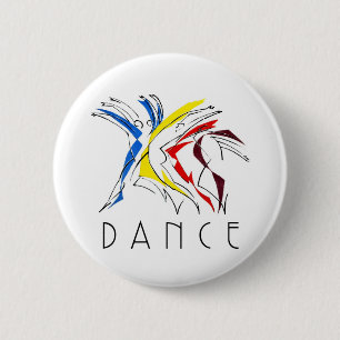Chapa Redonda De 5 Cm Baile de bailarinas abstractas - Obra de baile de 