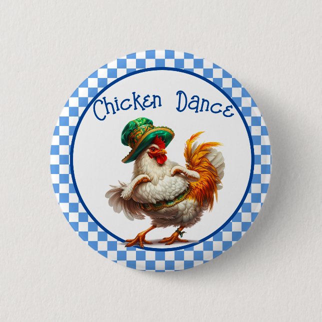 Chapa Redonda De 5 Cm Baile de Pollo de Oktoberfest  (Anverso)
