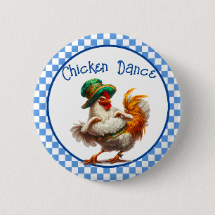 Chapa Redonda De 5 Cm Baile de pollo Oktoberfest