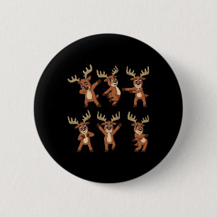 Chapa Redonda De 5 Cm Baile de renos Navidades de danza de niños