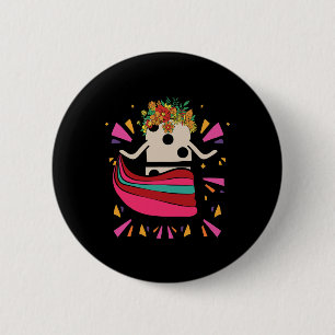 Chapa Redonda De 5 Cm Baile en tren mexicano Domino Tile Flores Graciosa