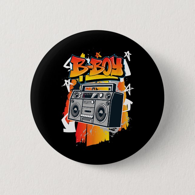 Chapa Redonda De 5 Cm Baile Hip-hop Break (Anverso)