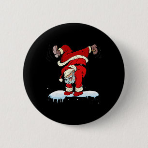 Chapa Redonda De 5 Cm Baile Hip Hop Santa Claus Navidades Fiesta
