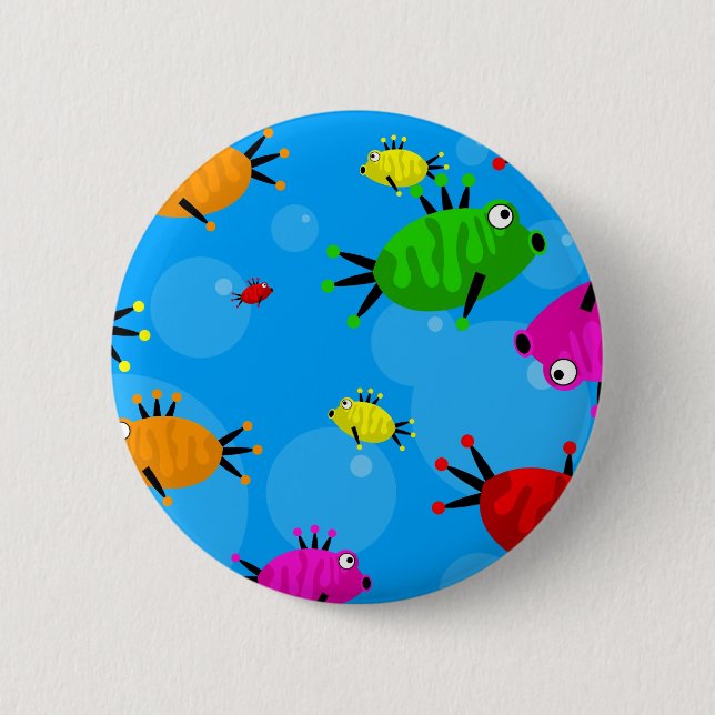 Chapa Redonda De 5 Cm Bajío de pescados (Anverso)