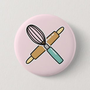 Chapa Redonda De 5 Cm Baking Lover Badge