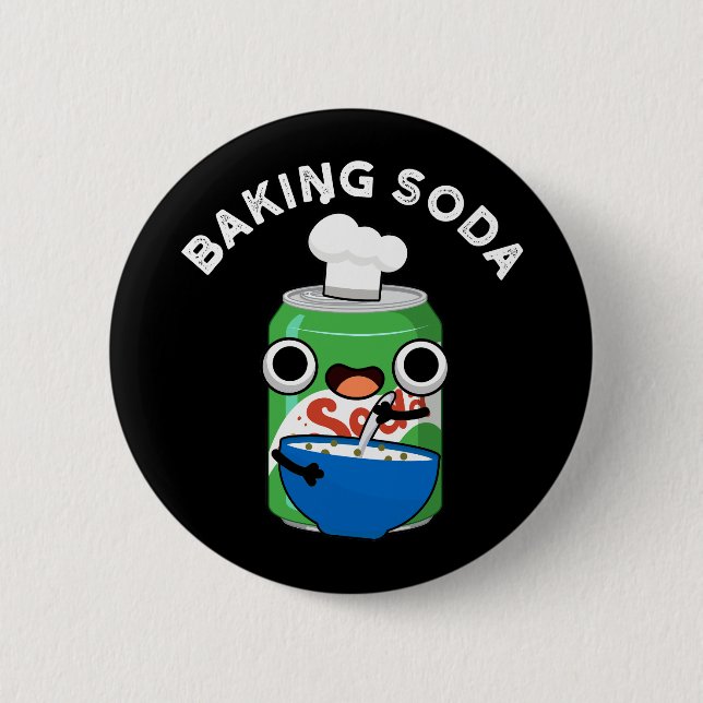Chapa Redonda De 5 Cm Baking Soda Funny Soda Pop Pun Dark BG (Anverso)