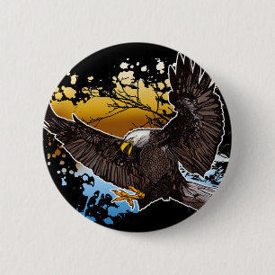 Chapa Redonda De 5 Cm Bald Eagle