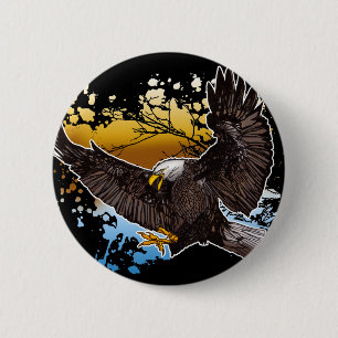 Chapa Redonda De 5 Cm Bald Eagle