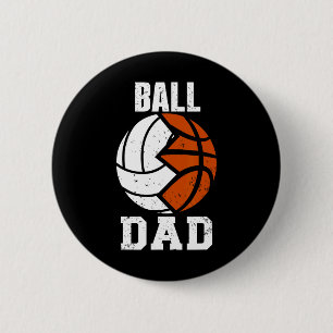 Chapa Redonda De 5 Cm Ball Dad Fun voleybol baloncesto papá