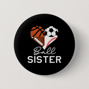 Chapa Redonda De 5 Cm Ball Sister Baloncesto Fútbol Béisbol