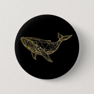 Chapa Redonda De 5 Cm Ballena Geométrica de Oro Moderna