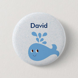 Chapa Redonda De 5 Cm Ballena pura con Personalizable sin salida